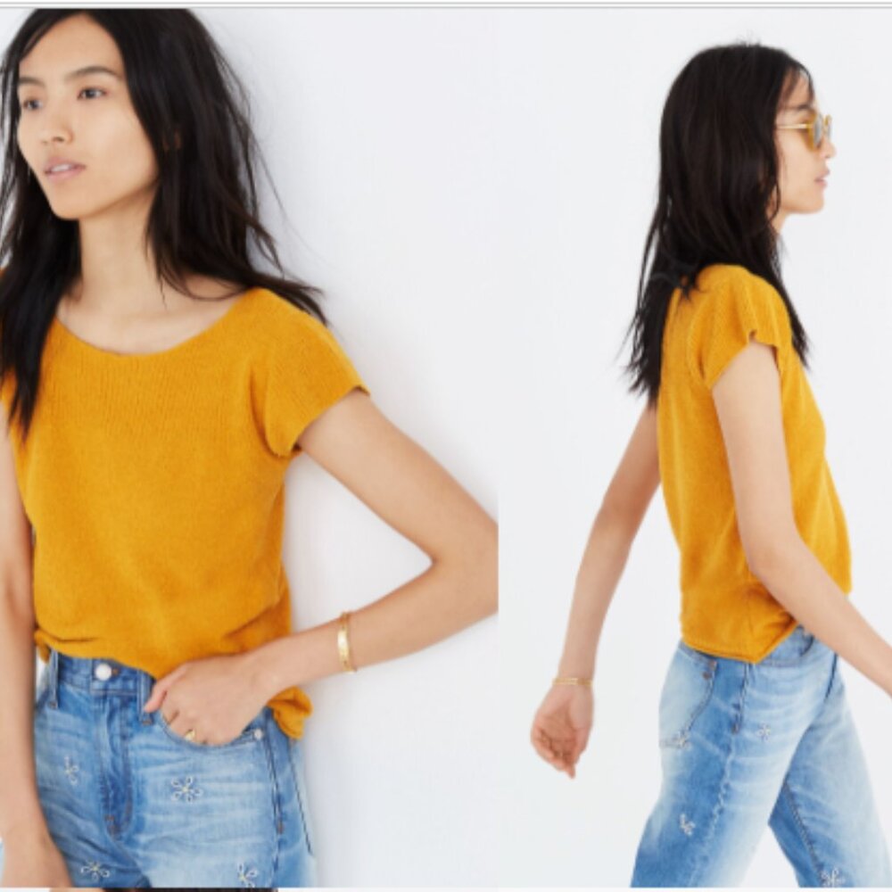 Madewell Marin Sweater Tee Hayfield orange Size XL - Picture 13 of 13